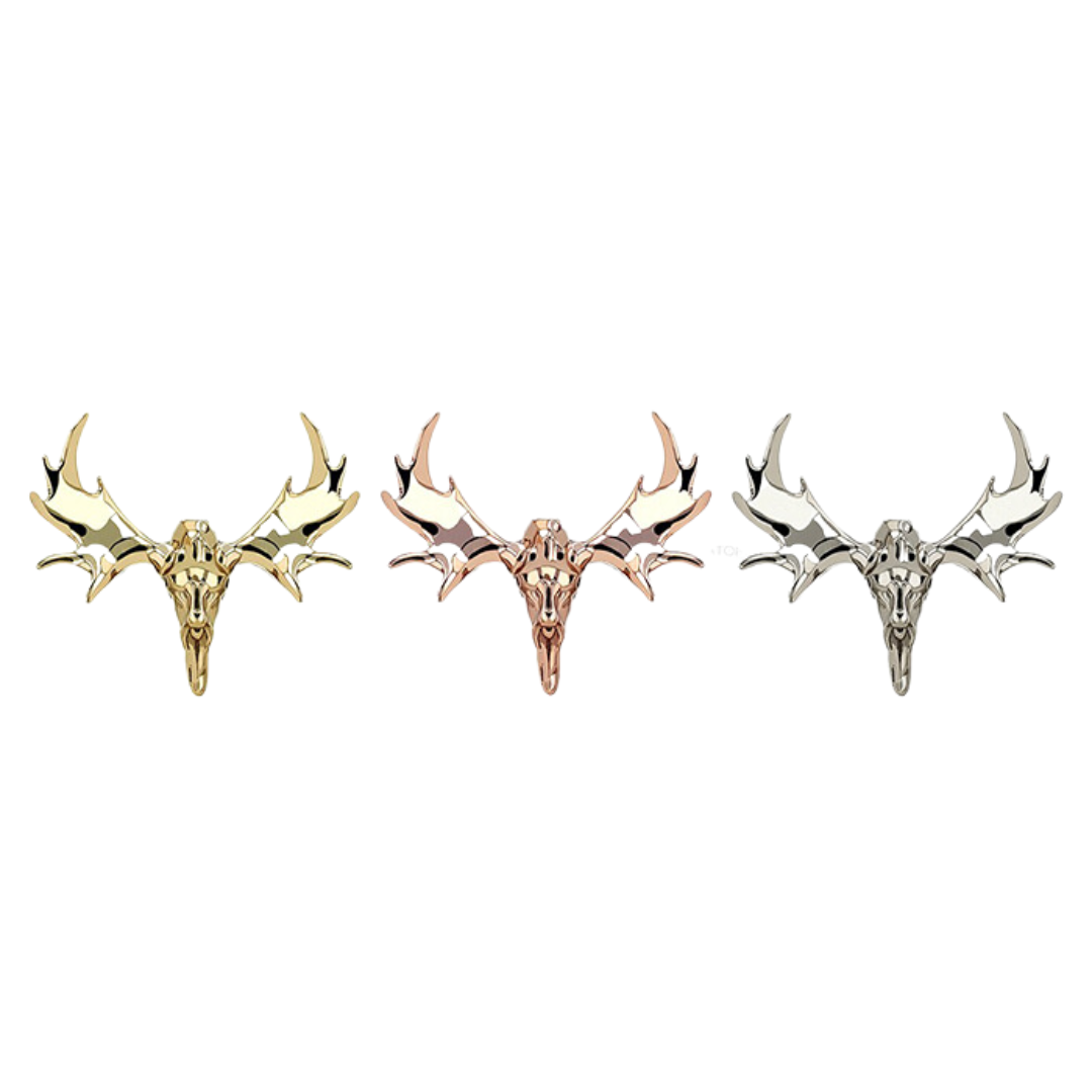 18k Gold Moose Skull