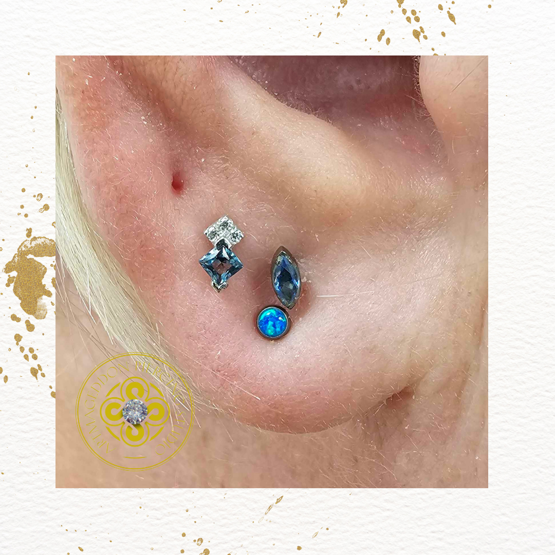 Vivienne - London Blue Topaz - Threadless End