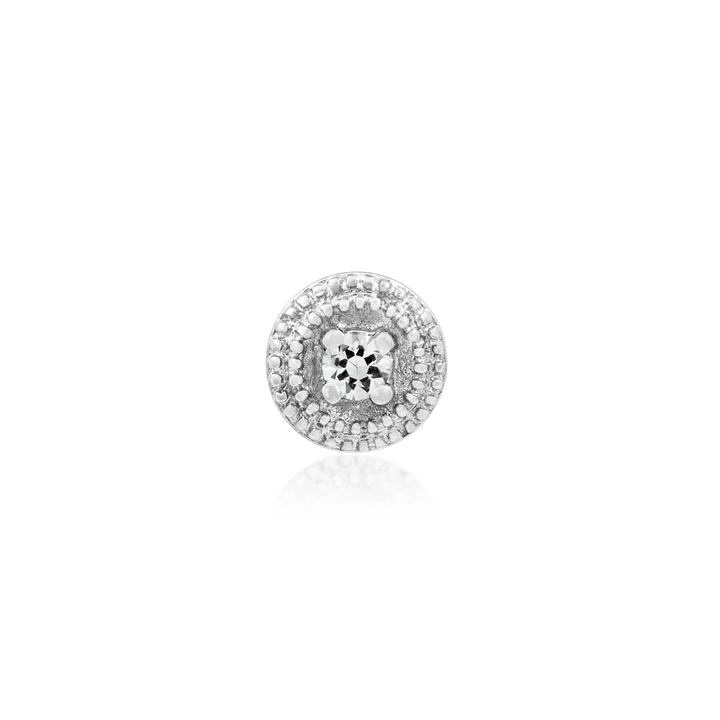 Double Millgrain Round CZ Threadless End