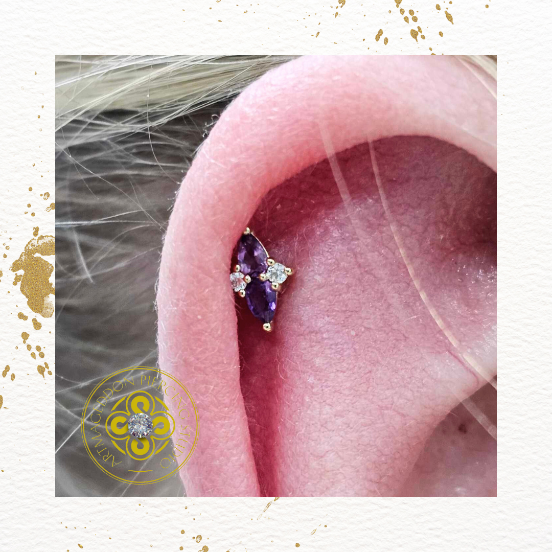 Ethereal - Amethyst + CZ - Threadless End