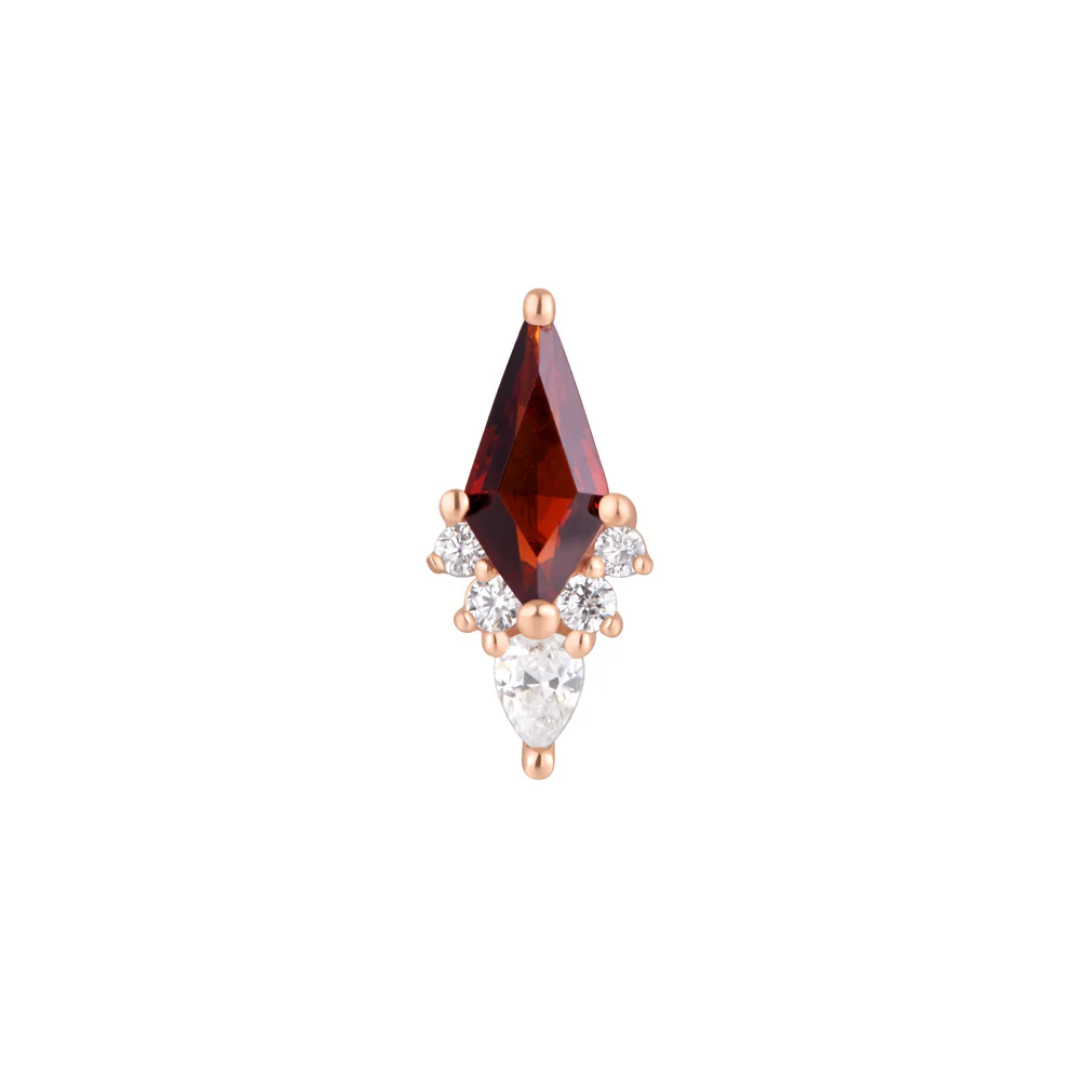 Afterglow - Garnet + CZ - Threadless End