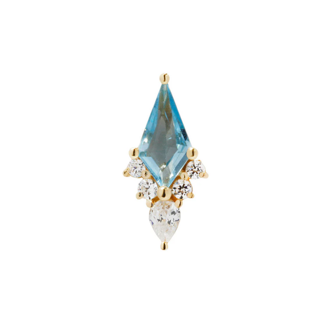 Afterglow - Swiss Blue Topaz + CZ - Threadless End