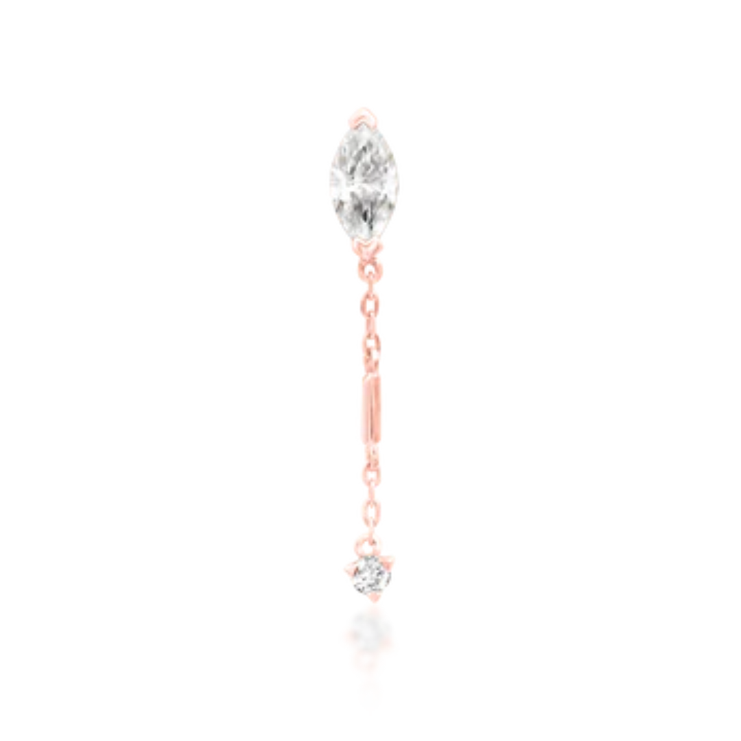 Akasha - White CZ Threadless End