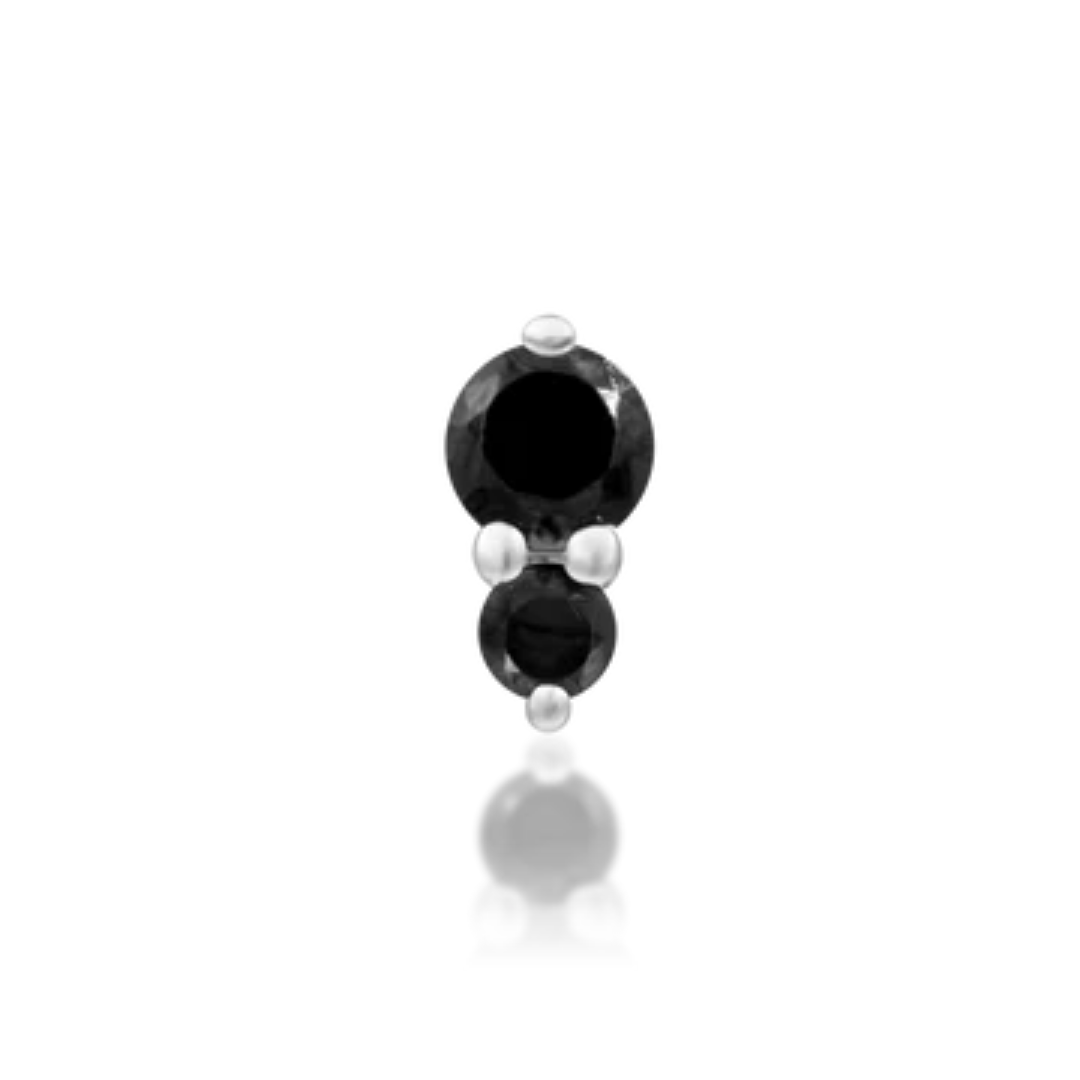 Aman - Black CZ Threadless End