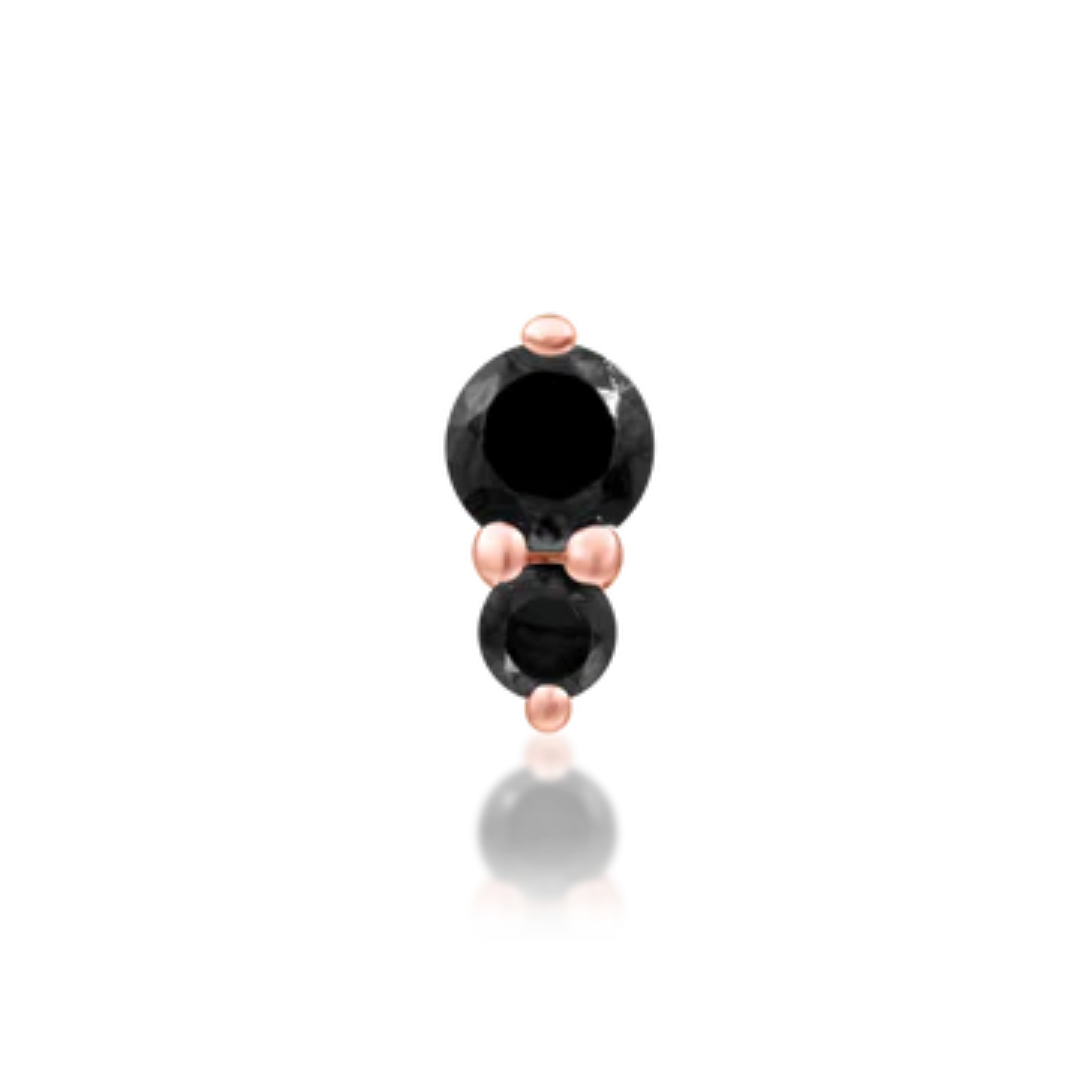 Aman - Black CZ Threadless End