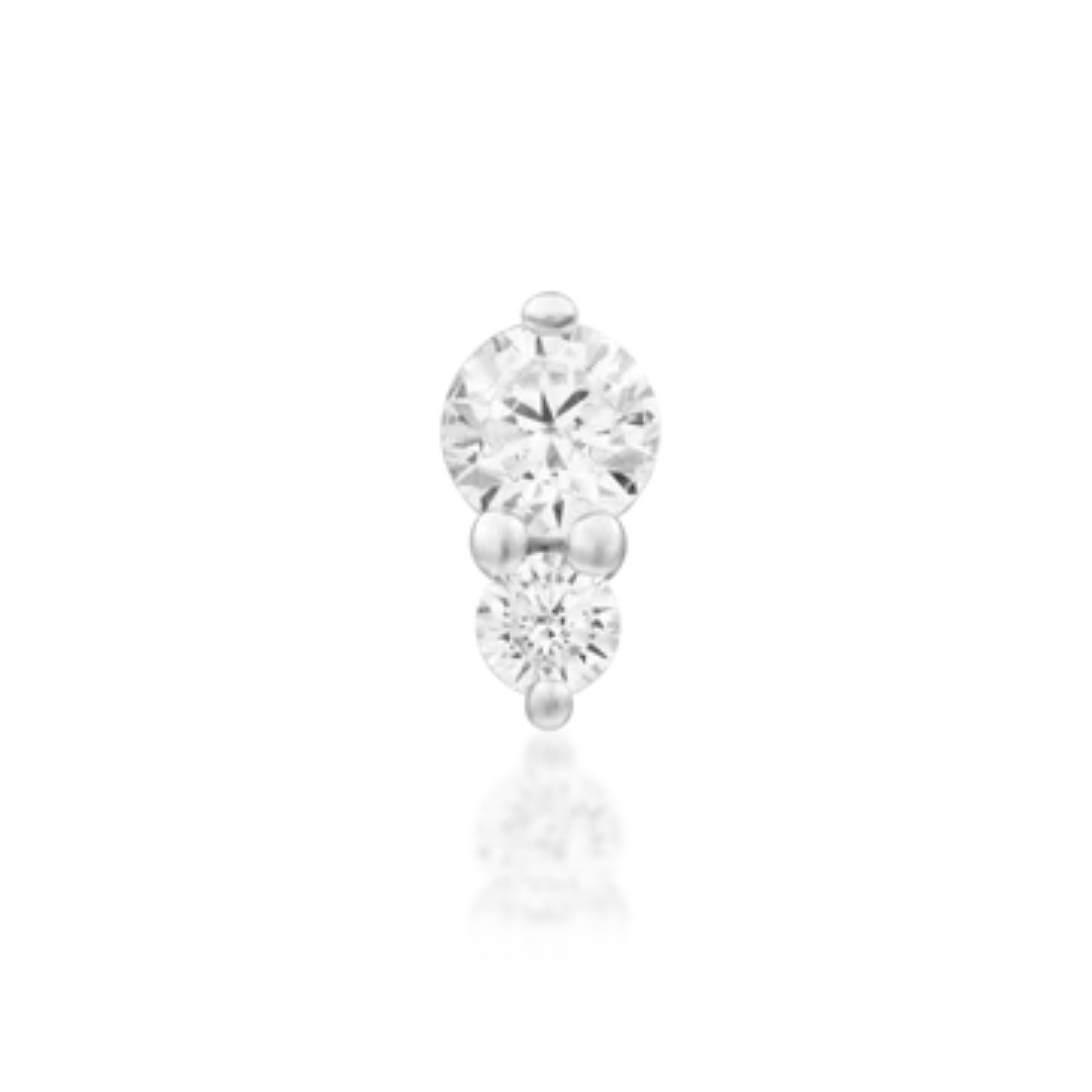 Aman - White CZ Threadless End (Copy)