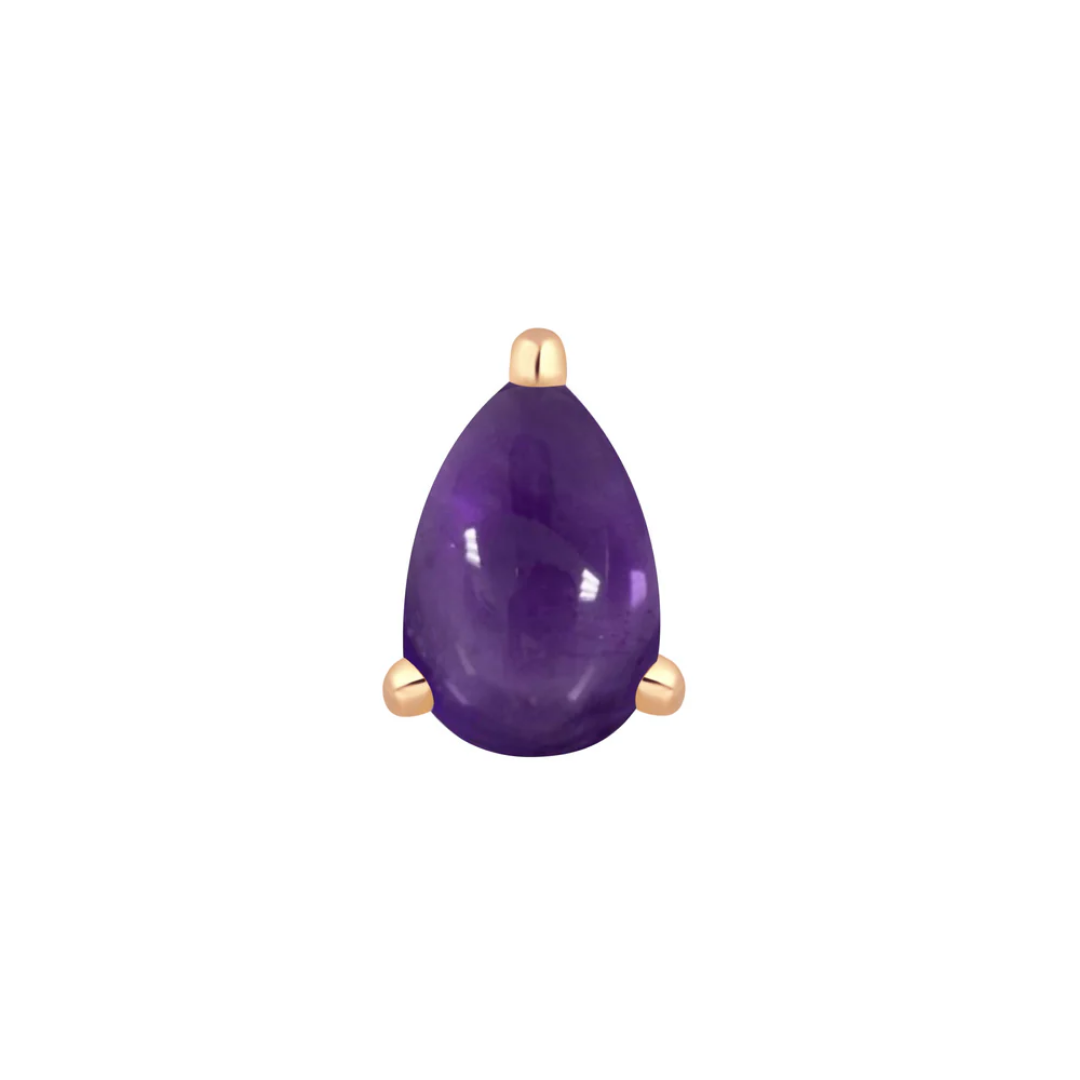Amethyst Pear - Threadless End