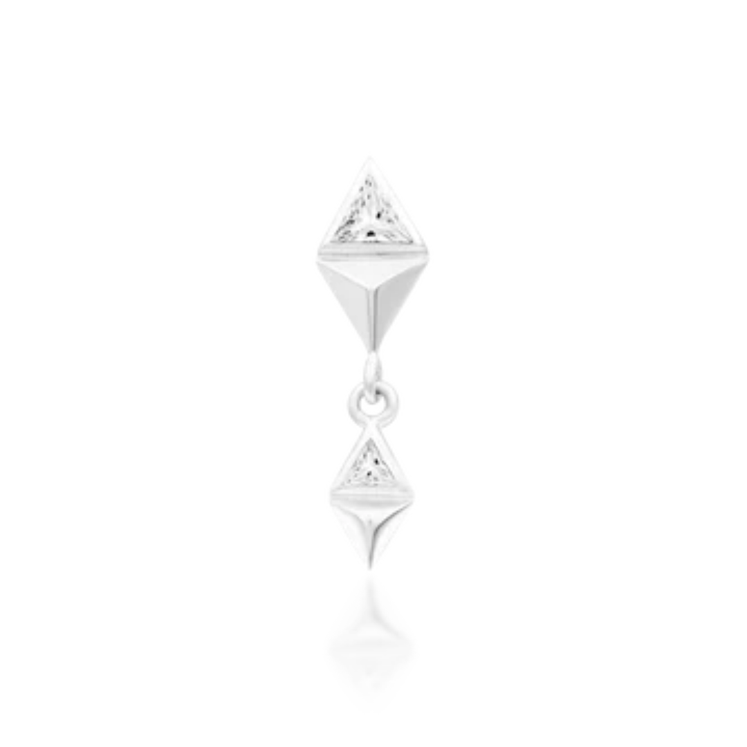 Anitha - White CZ Threadless End