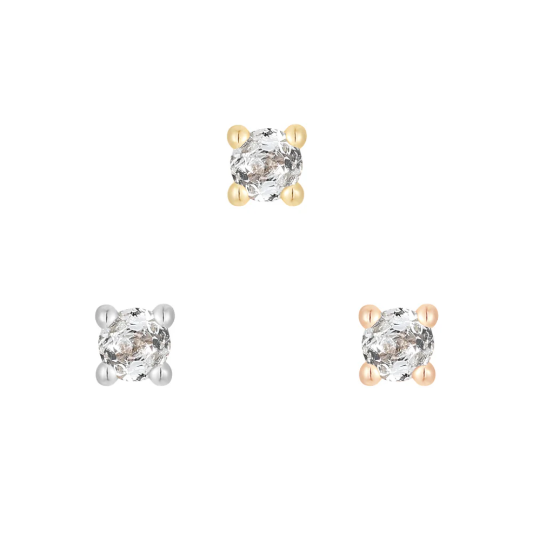 Aquamarine Prong - Threadless End