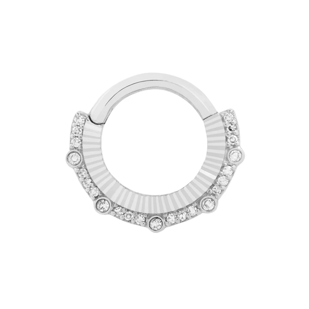 Awaken Diamond Clicker – Luxurious 14k gold hinged ring with brilliant-cut diamond accents, available in white and yellow gold