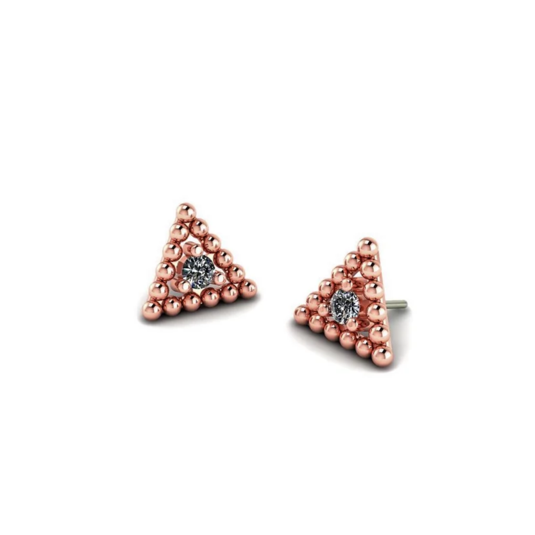 Beaded Triangle with Gem Threadless End