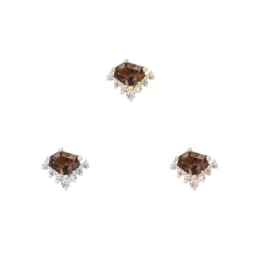 Bones + Honey - Smoky Quartz - Threadless End