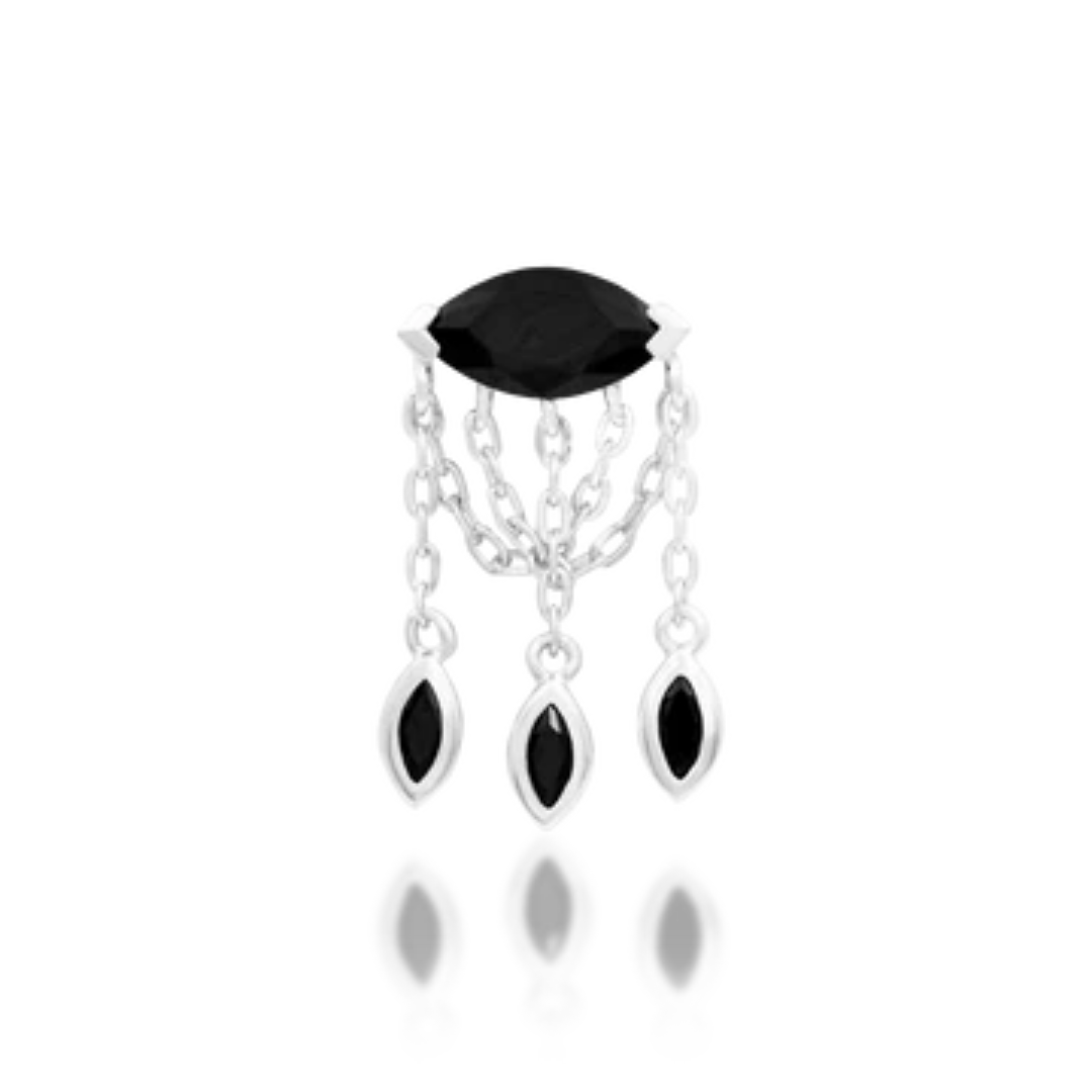 Claudia - Black CZ Threadless End