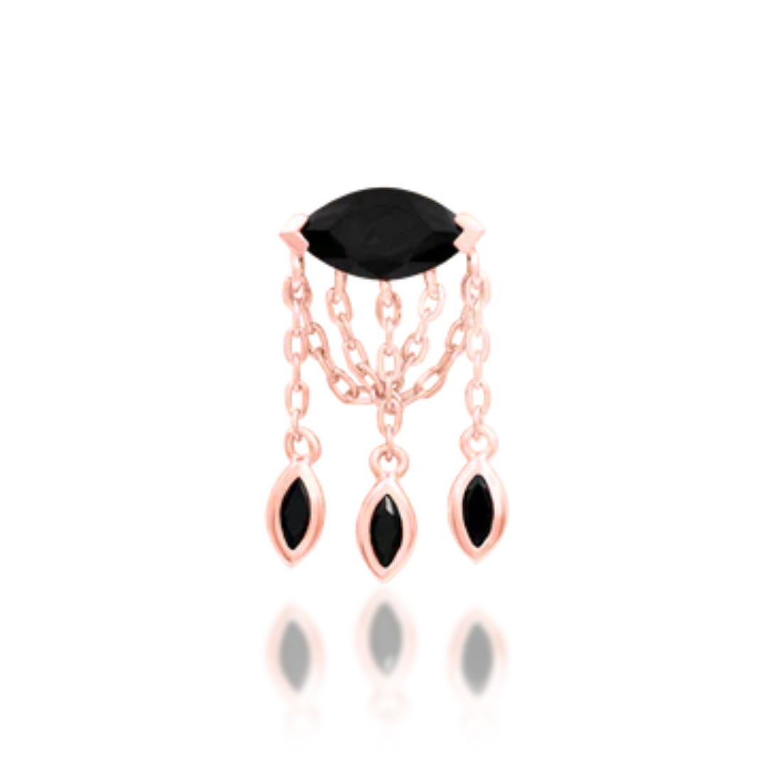 Claudia - Black CZ Threadless End