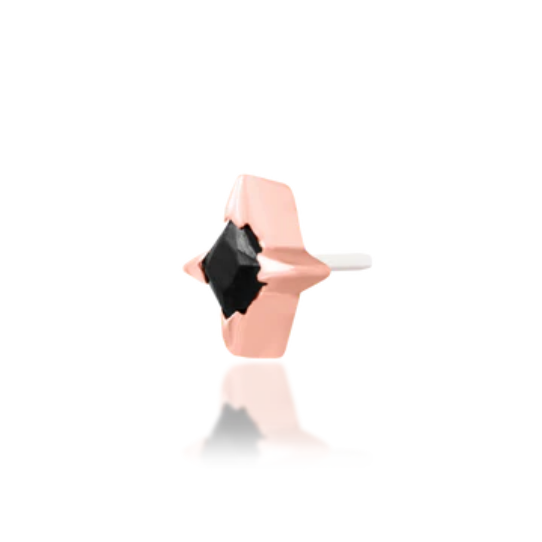 Corvin - Black CZ Threadless End