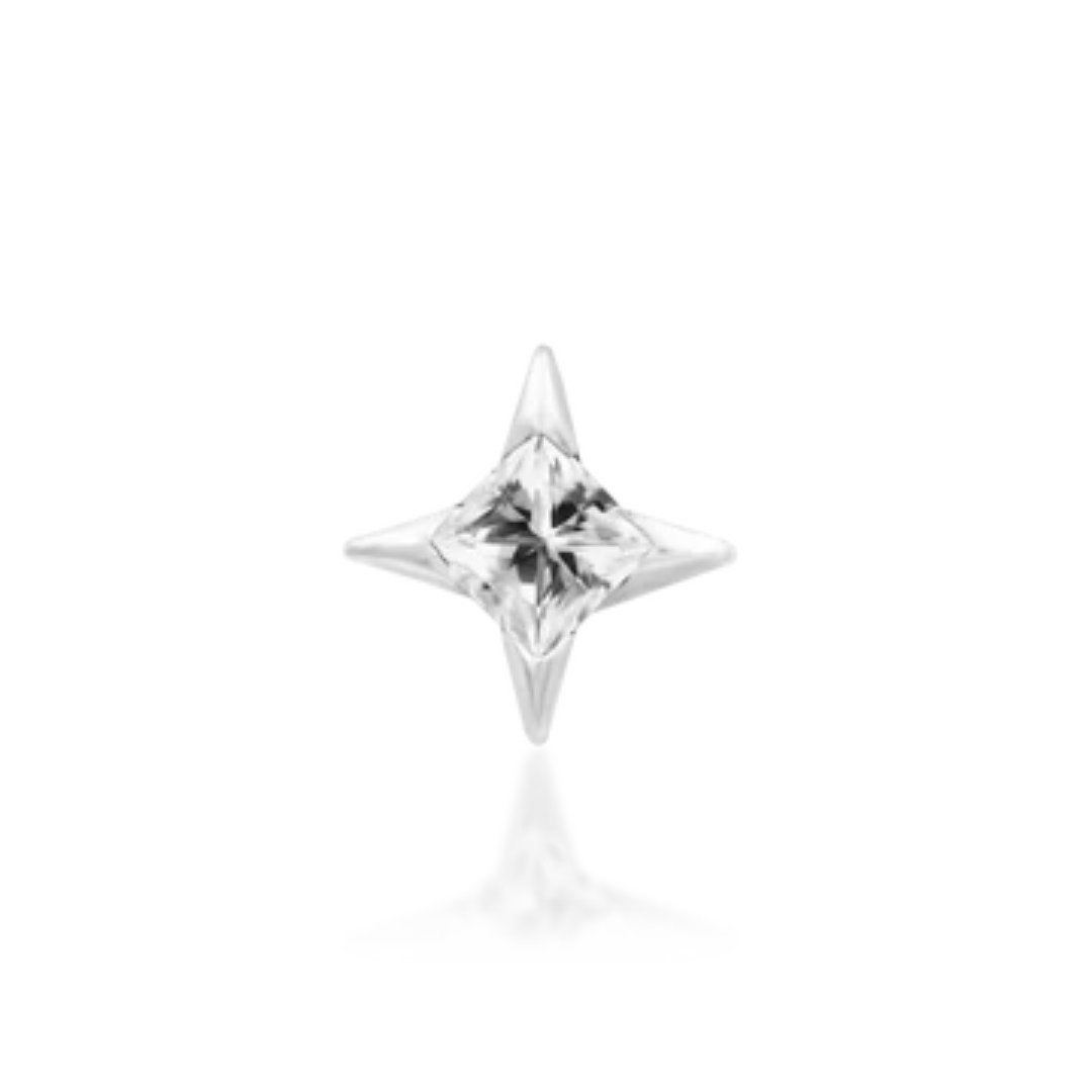 Corvin - White CZ Threadless End