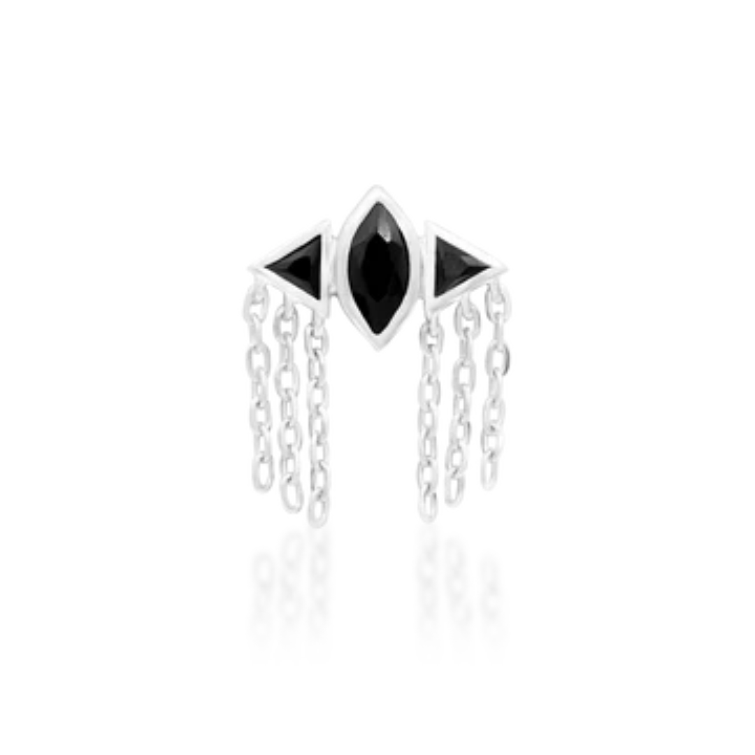 Cyrene - Black CZ Threadless End
