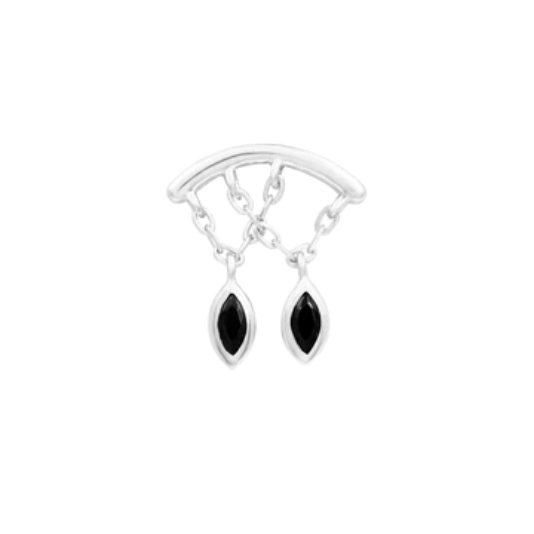 Delphine - Black CZ Threadless End