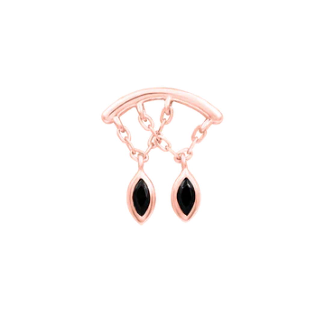 Delphine - Black CZ Threadless End