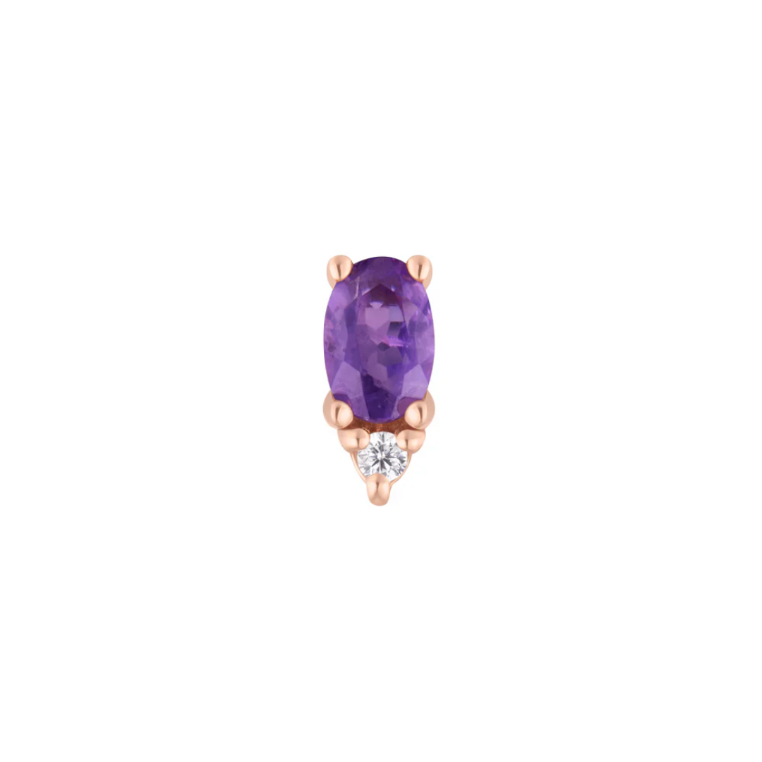 Desden - Amethyst + CZ - Threadless End