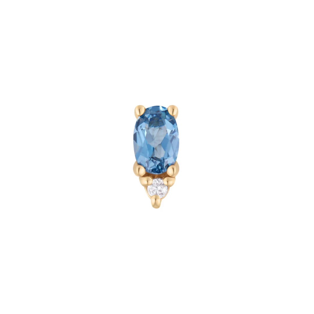 Desden - London Blue Topaz + CZ - Threadless End