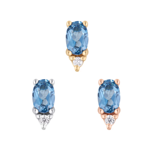 Desden - London Blue Topaz + CZ - Threadless End