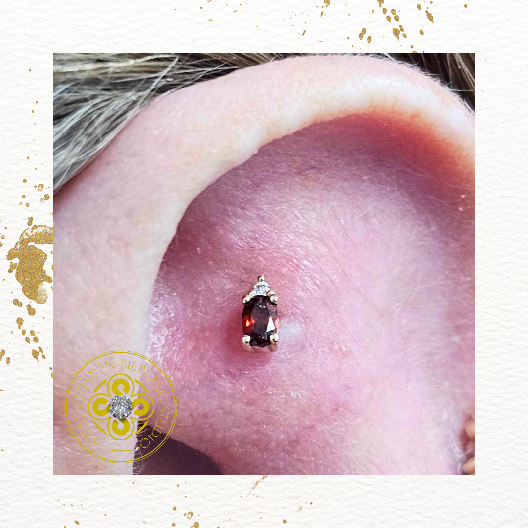 Desden - Garnet + CZ - Threadless End