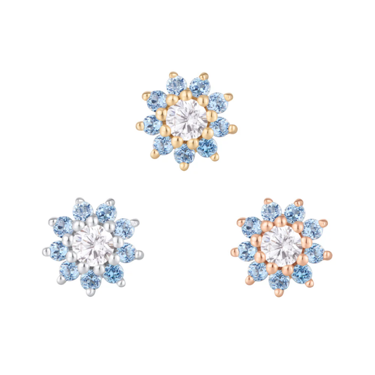 Eloise - London Blue Topaz + CZ - Threadless End