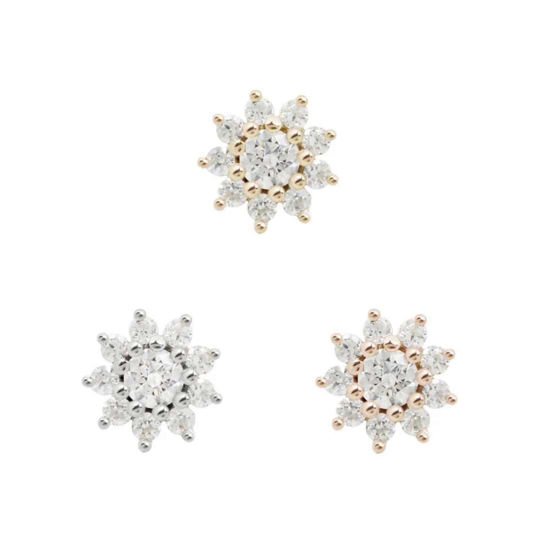 Eloise Flower - CZ - Threadless End