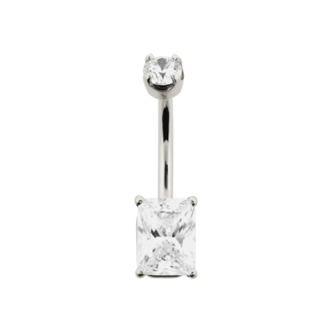 Emerald Cut Navel Bar