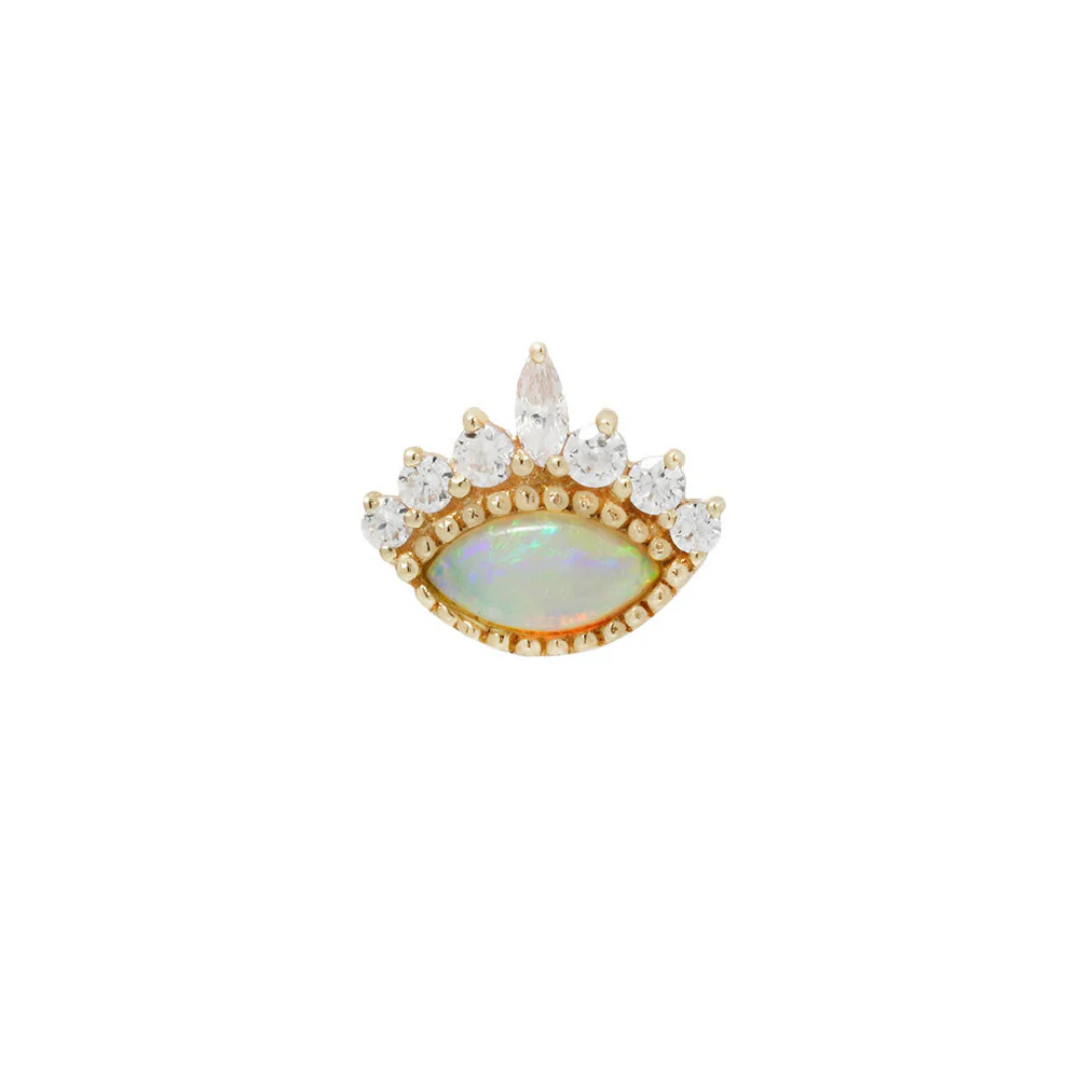 Enchant - Opal + CZ - Gold Threadless End