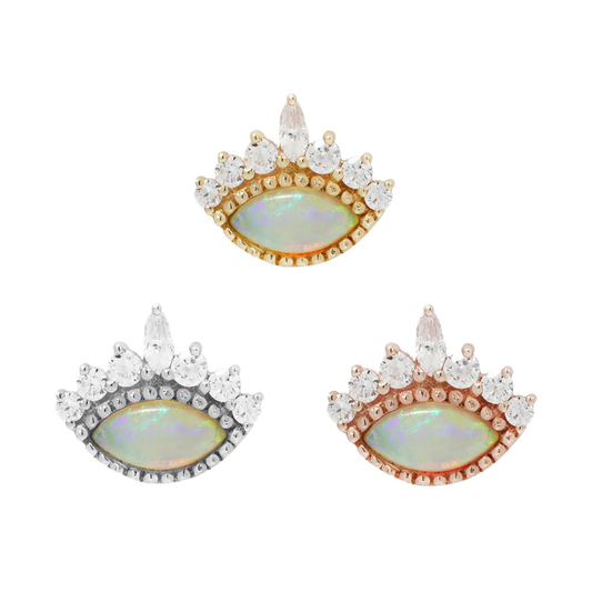 Enchant - Opal + CZ - Gold Threadless End