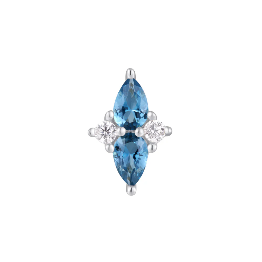 Ethereal - London Blue Topaz + CZ - Threadless End