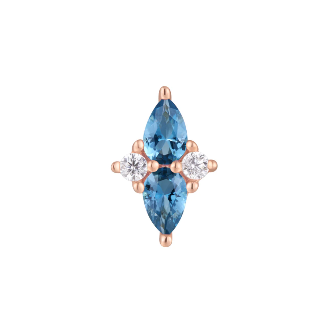 Ethereal - London Blue Topaz + CZ - Threadless End