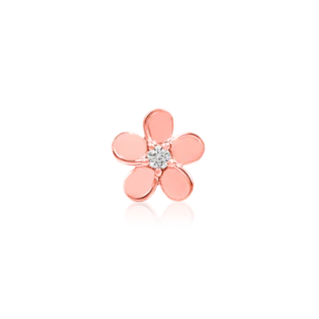 Gold CZ Flower Threadless End