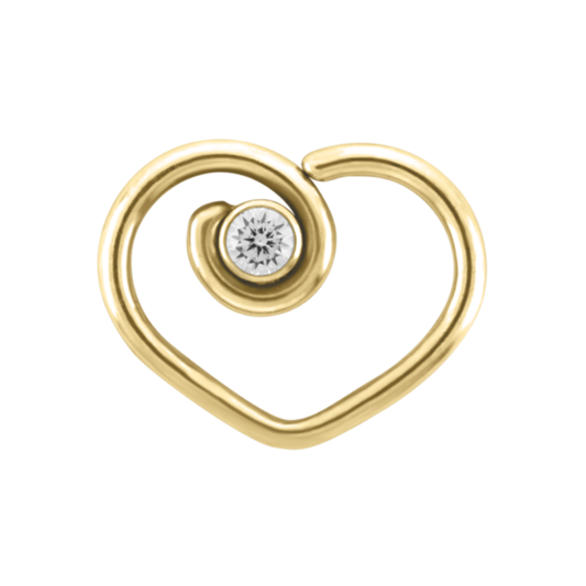 Gold Divine Heart with Gemstone
