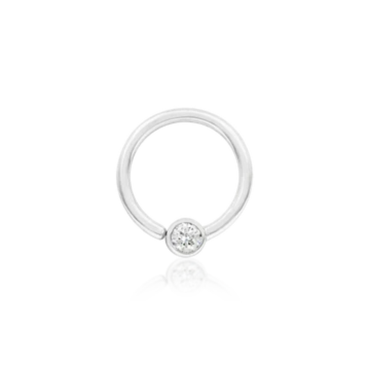 Gold Ring with Fixed CZ (16G & 18G)