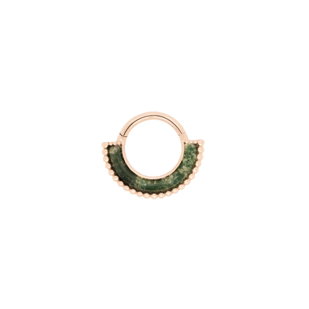 Harmonic Clicker Ring - Moss Agate
