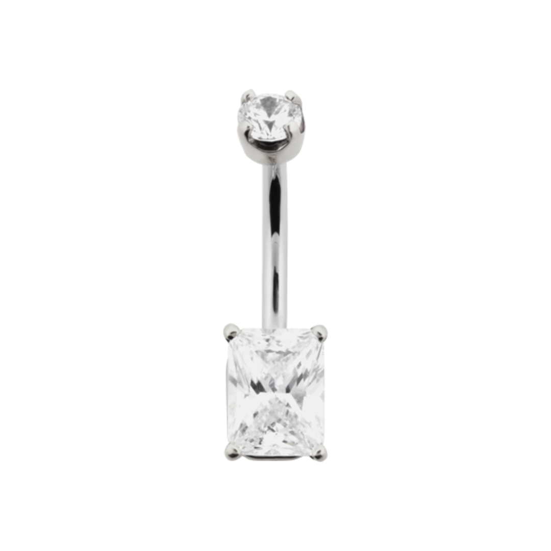Hybrid Emerald Cut Navel Bar