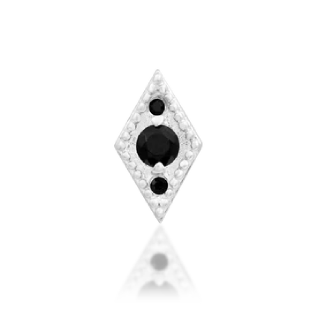 Isadora - Black CZ Threadless End