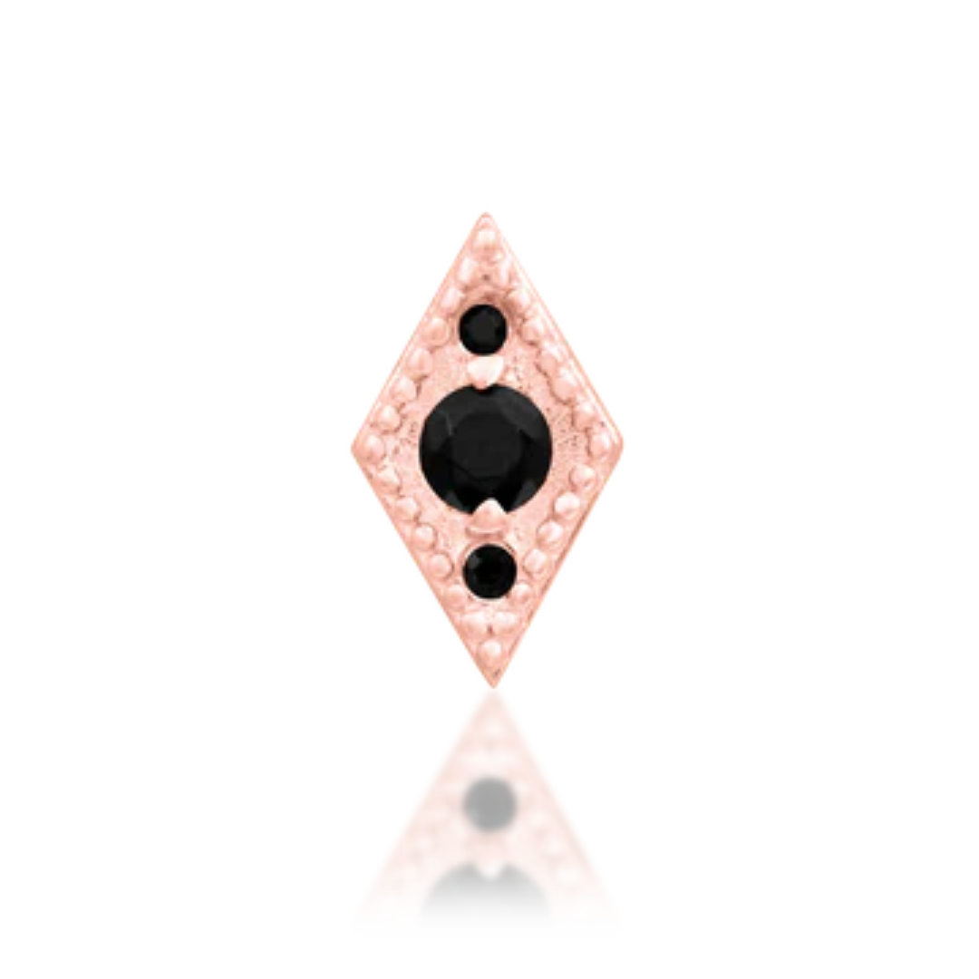 Isadora - Black CZ Threadless End