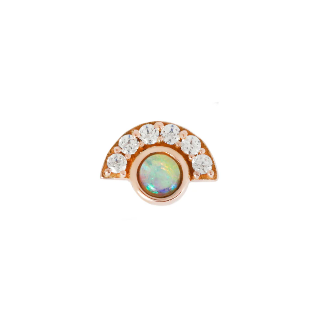 Kahlo - Opal + CZ - Gold Threadless End