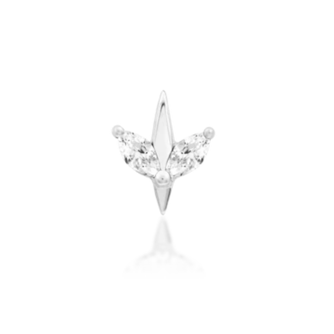 Lucienne - White CZ Threadless End