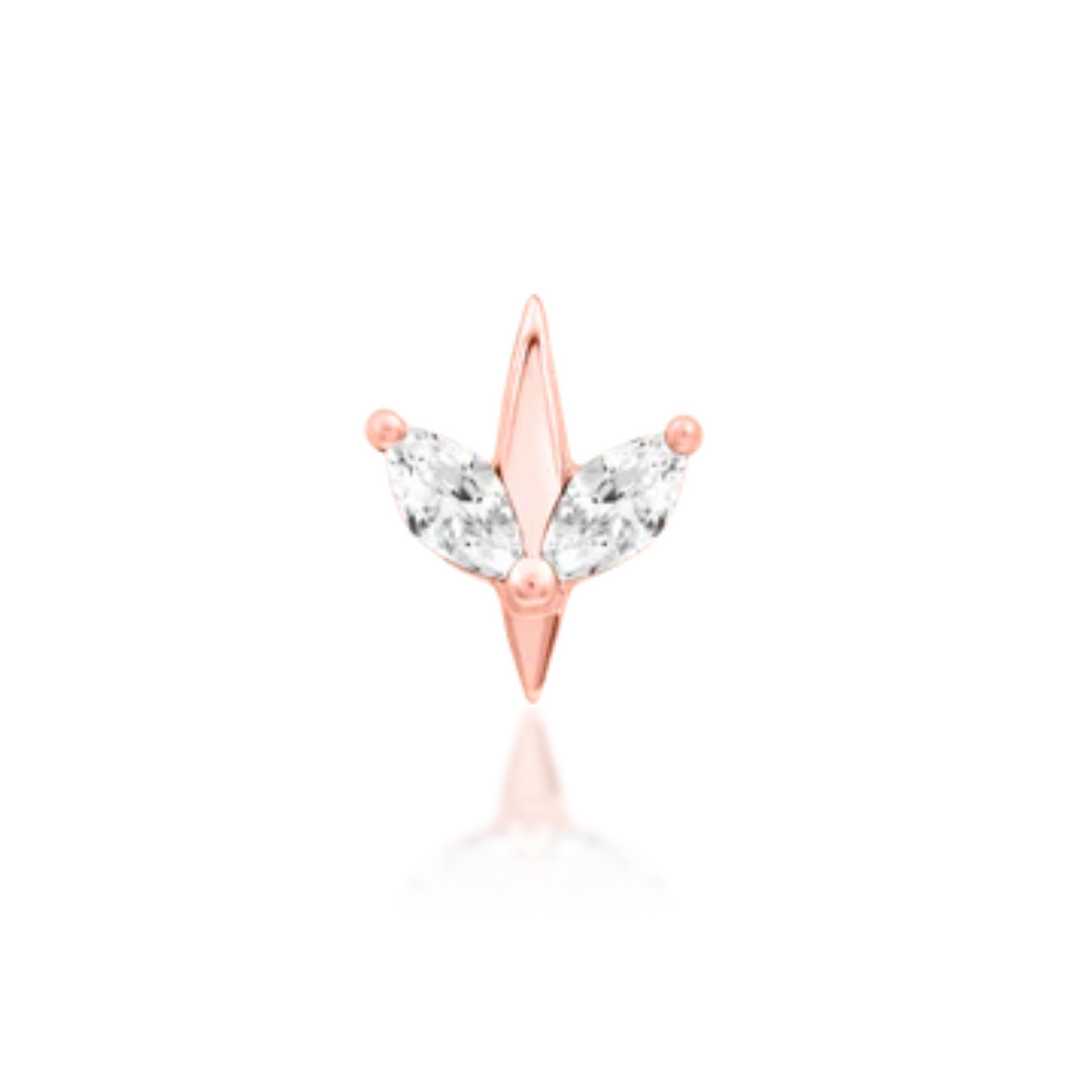 Lucienne - White CZ Threadless End