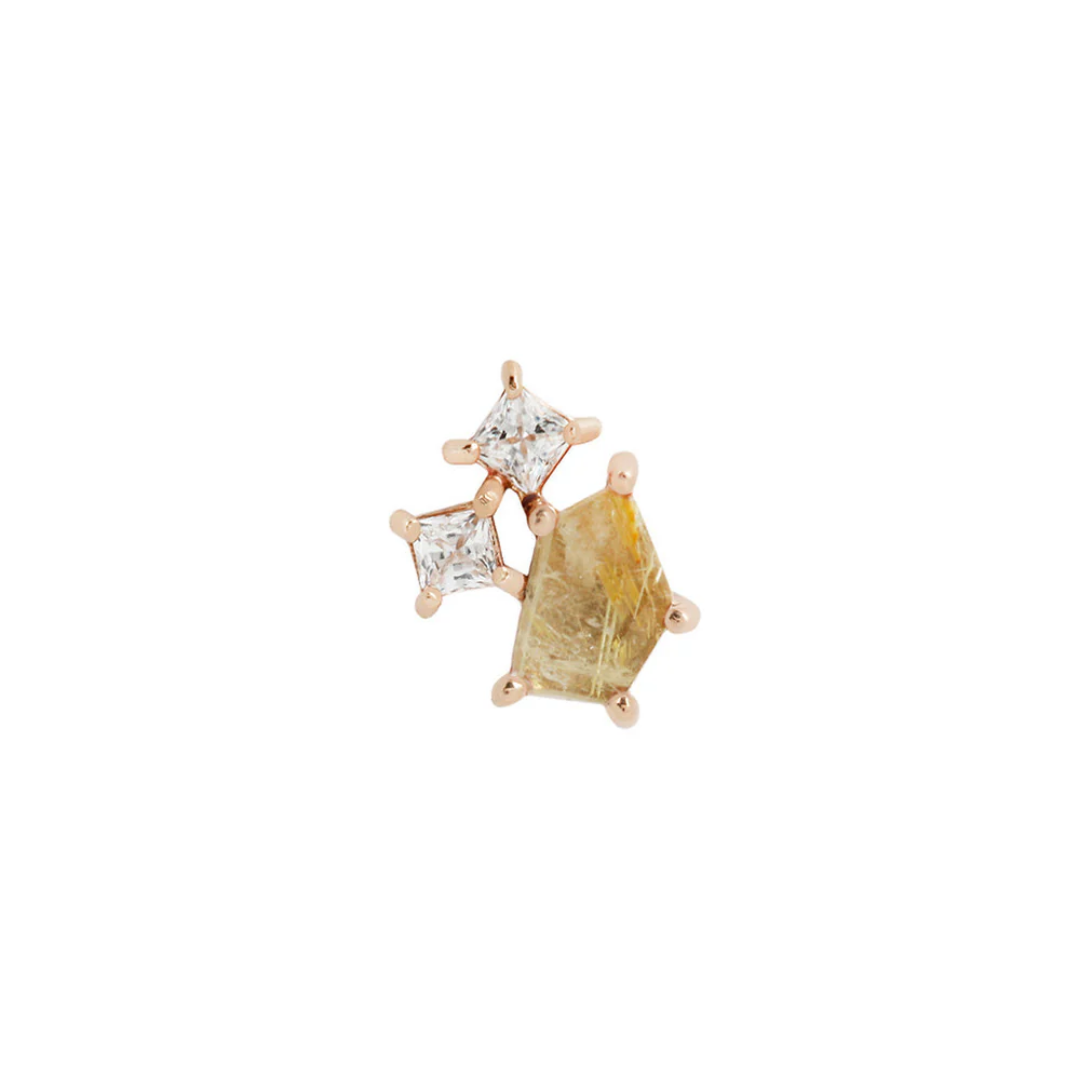 Lyra - Rutilated Quartz - Threadless End