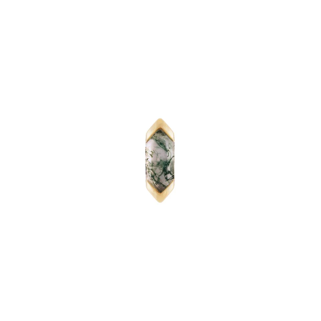 Mystic Threadless End - Moss Agate