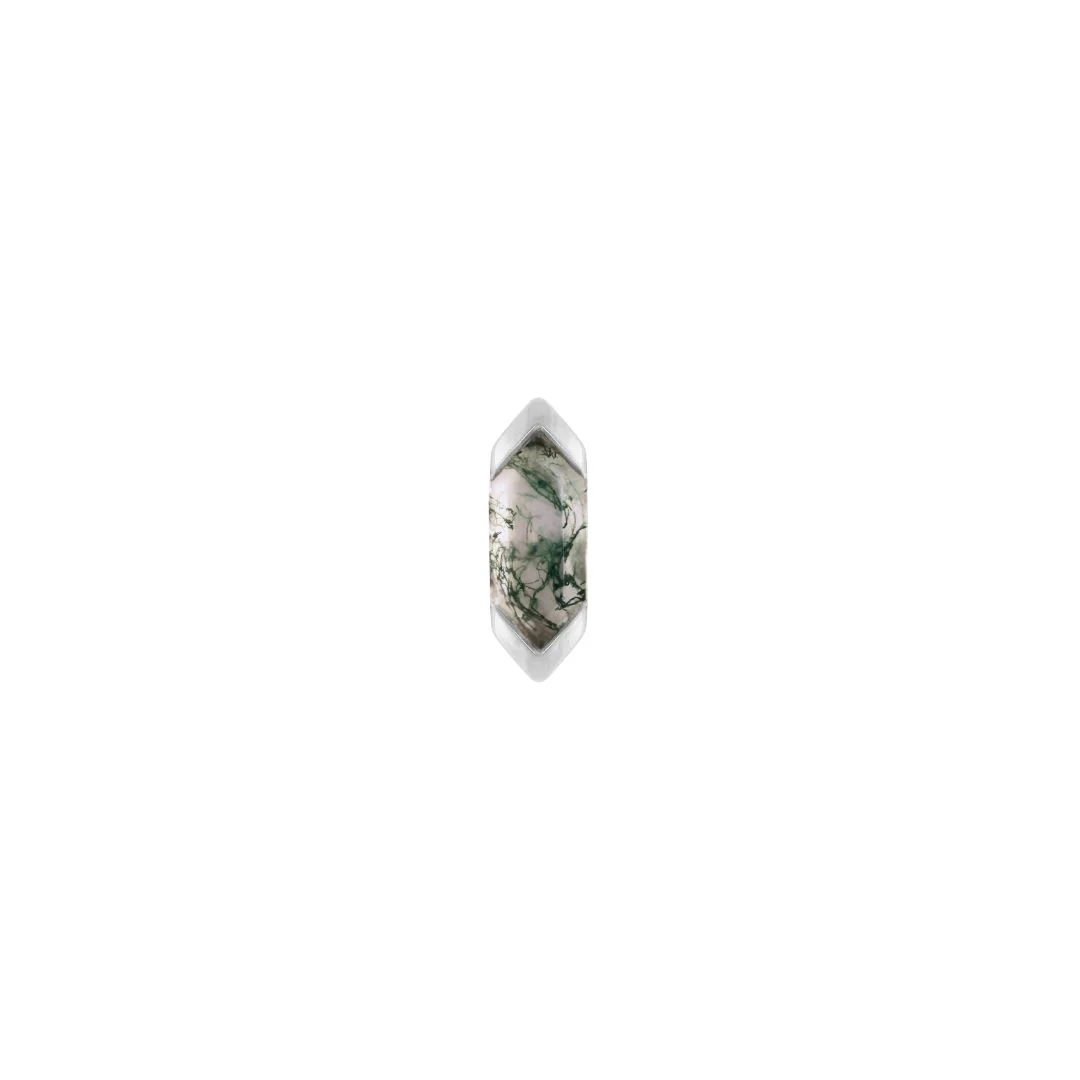 Mystic Threadless End - Moss Agate