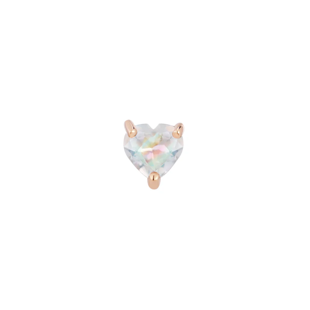 Rainbow Moonstone Heart - Threadless End