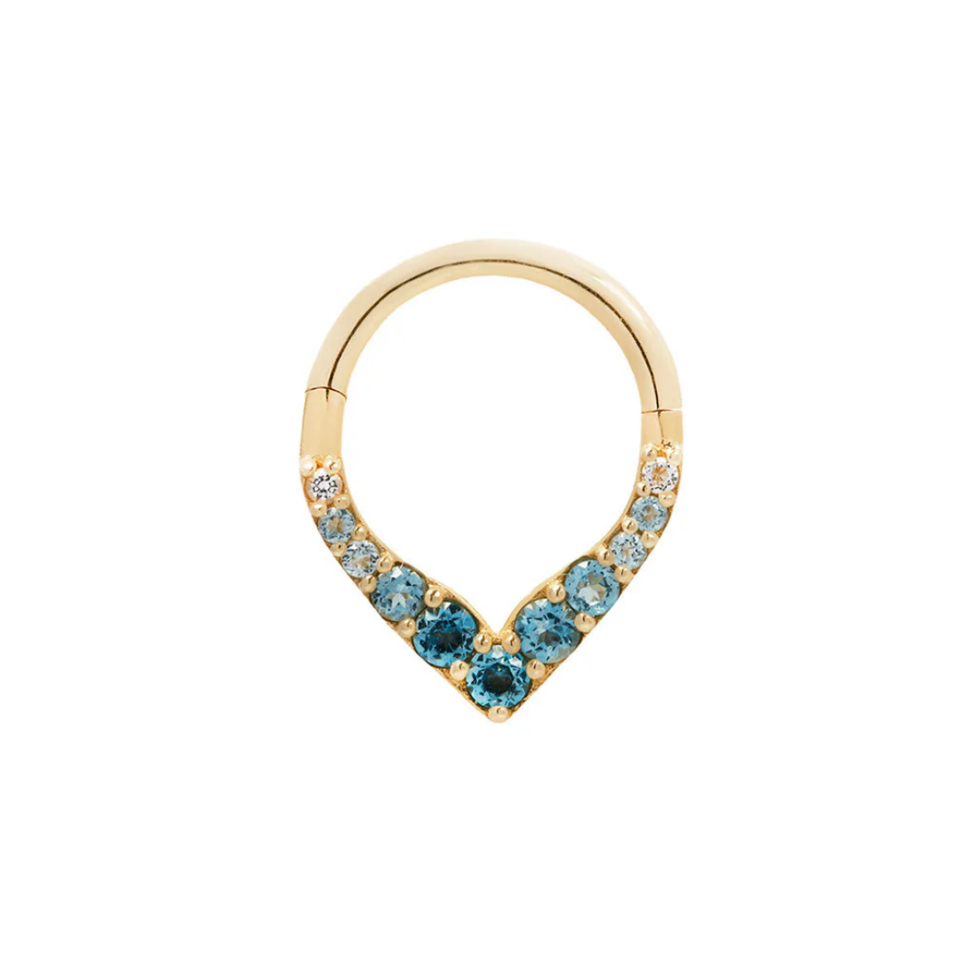 Rise + Shine - Blue Topaz Ombre - Gold Clicker