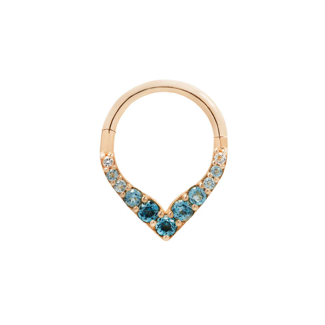 Rise + Shine - Blue Topaz Ombre - Gold Clicker